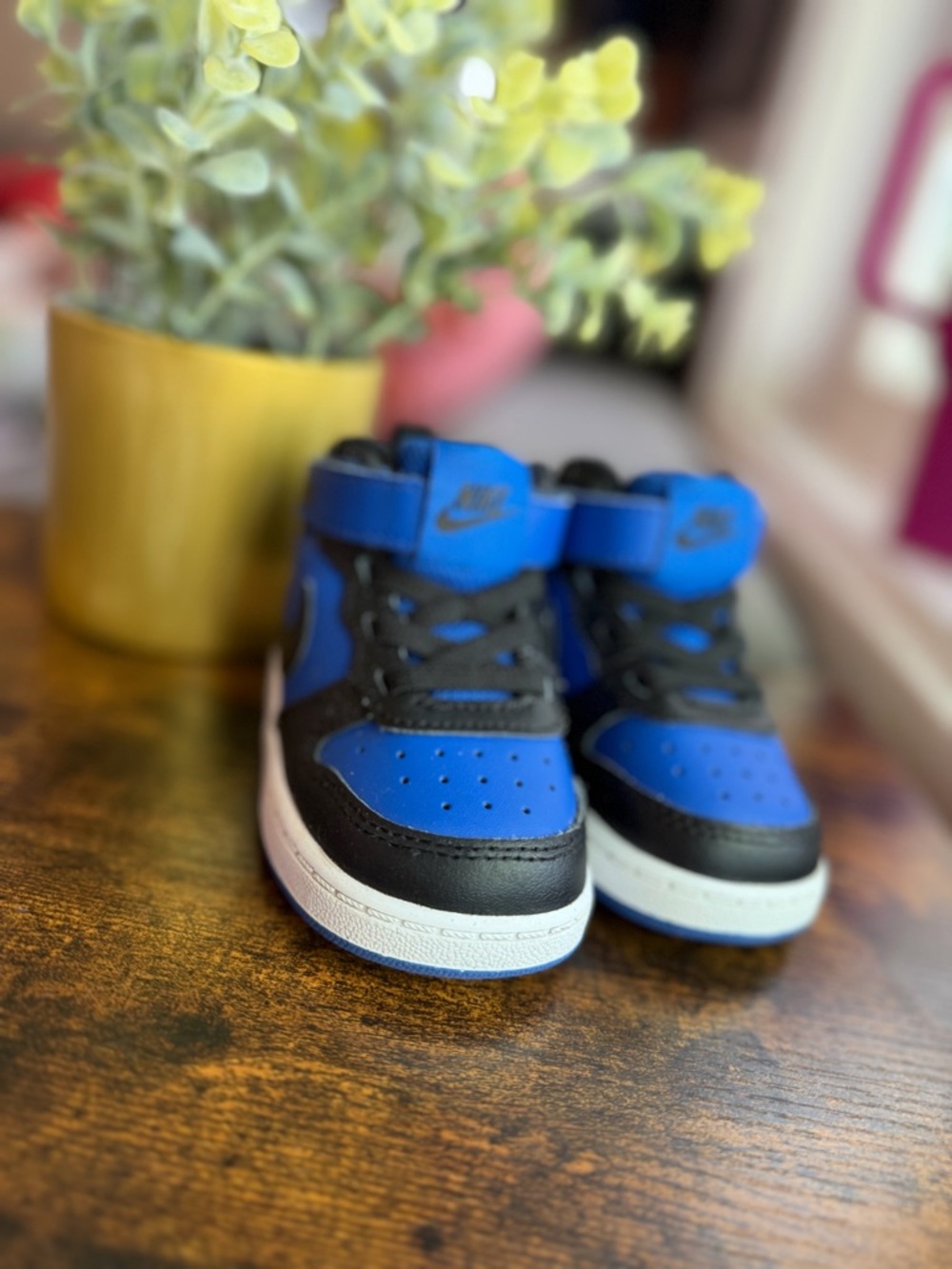 Nike Kids Royal Blue and Black High-Top Sneakers